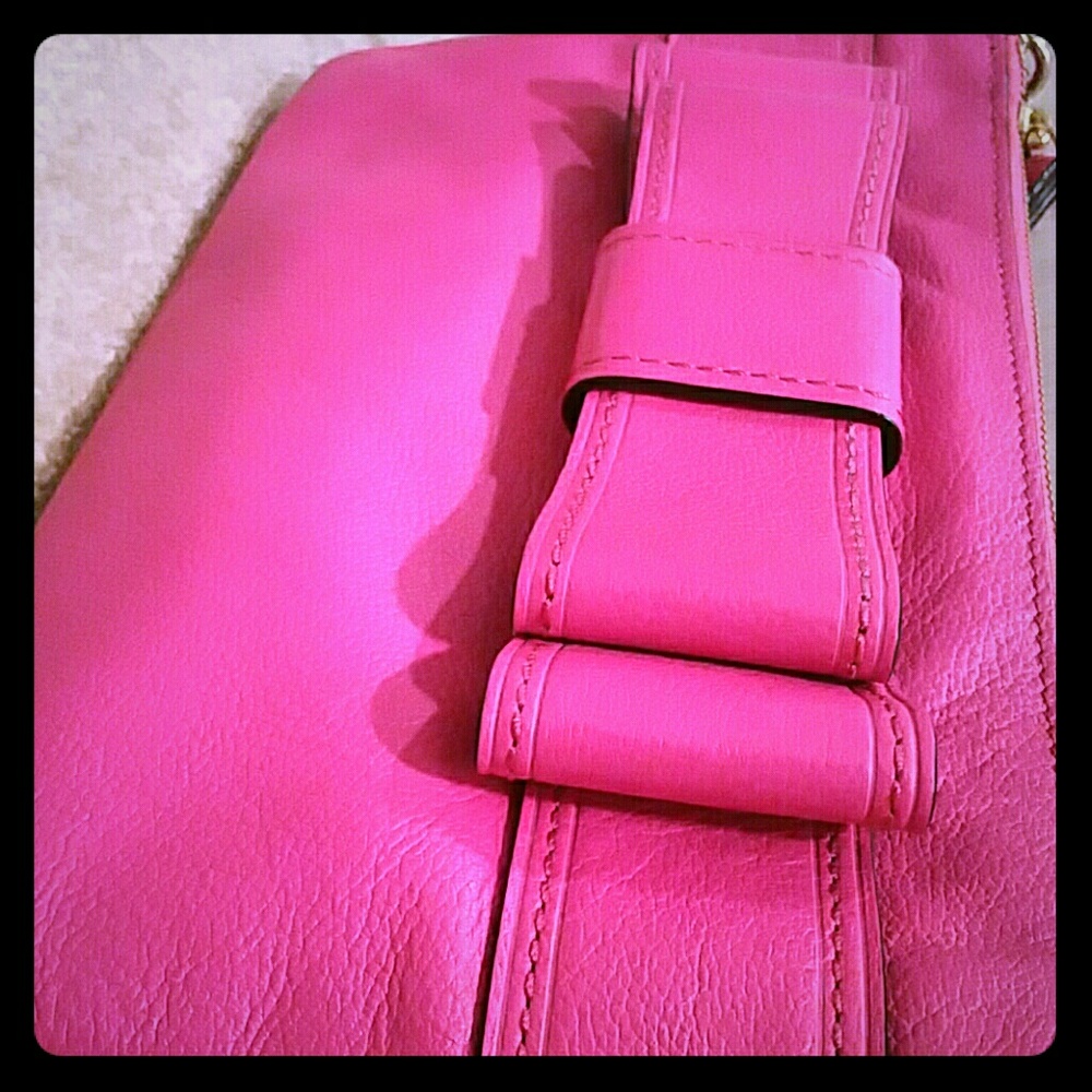 Supple Soft HOT PINK Leather Kate Spade Bow Bag